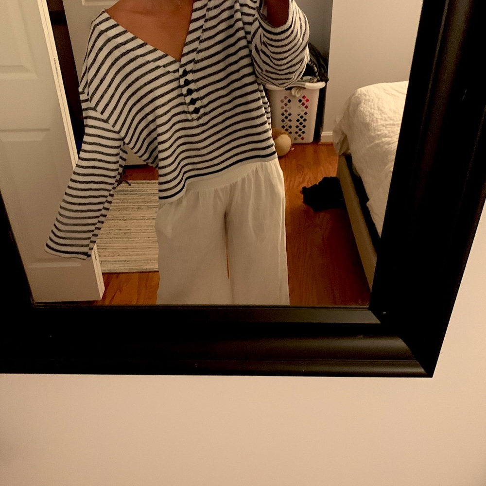 Urban outfitters striped cropped sweatshirt